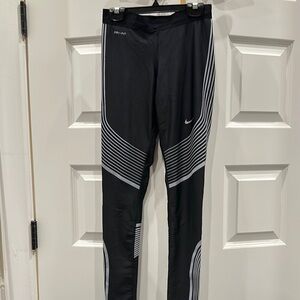 Nike Black and White Striped Leggings